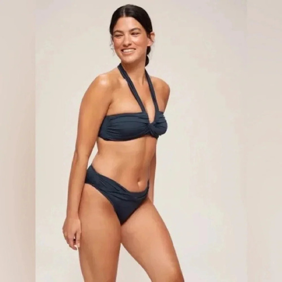 Seafolly Australia Bandeau Navy Blue Halter Bikini Top, Size 8 - Picture 2 of 8